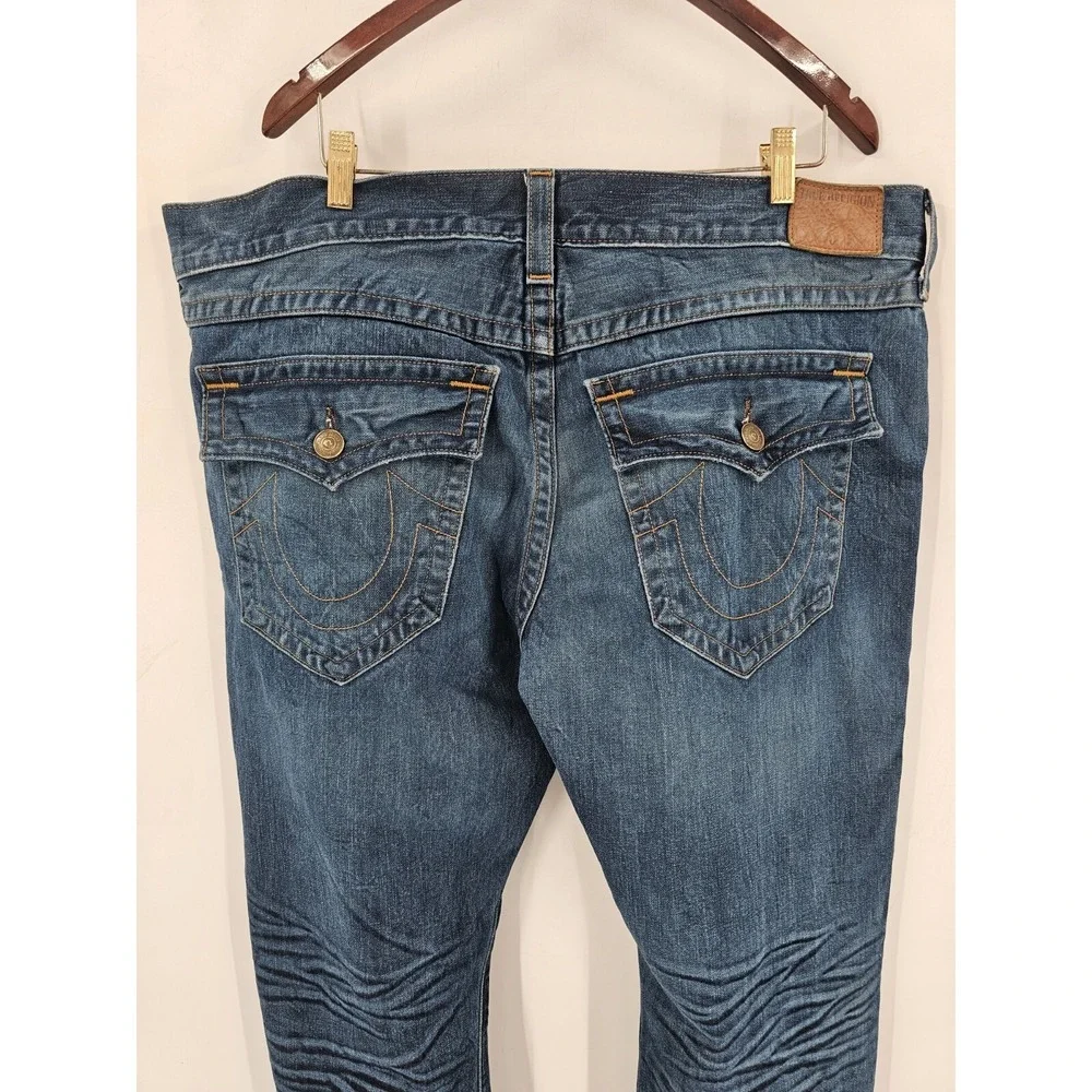 True Religion Jeans Men's Sz 40‎  Billy Flap Pocket Blue Denim Relaxed Bootcut